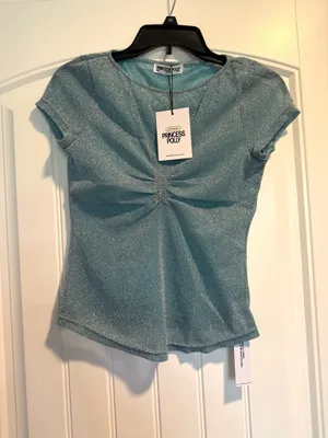 Princess Polly Mesh Top Aqua  thumbnail 2