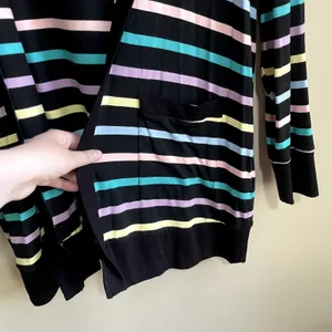 Disney‎ colorful striped cardigan hooded women's size 1X rayon blend sweater thumbnail 3