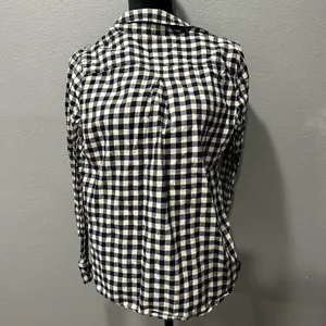 Tommy Hilfiger Navy and White Gingham Button-Down Cotton Shirt S NWOT thumbnail 4