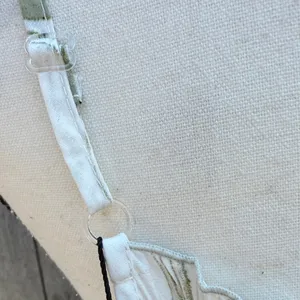 S Deer Shabby Chic Spaghetti Strap Cream & Green Print Elegant Maxi Dress Size L thumbnail 7
