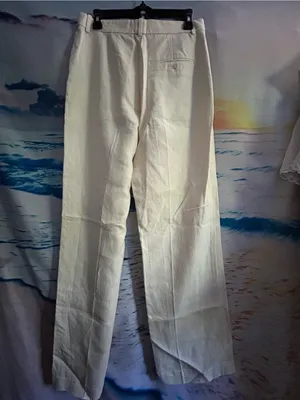 Polo By Ralph Lauren Classic Women’s Cream Straight-Leg Hemp Pants SZ 6 NWT thumbnail 2