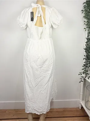 New Lulus Stylish Merriment Puff Sleeve Embroidered Midi Dress Sz XXL Cottagecor thumbnail 6