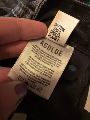 Agolde Vana Fold Wide Leg Denim Jeans Black Arcane Size 25 thumbnail 6