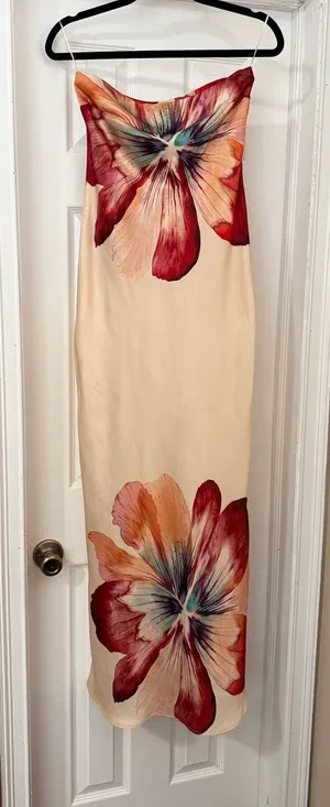 Anthropologie Strapless Dress Maxi Medium thumbnail 1