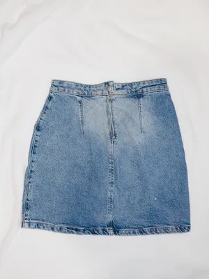 We the free Midnight Magic Medium Wash Denim Mini Skirt - Size: 6 thumbnail 2