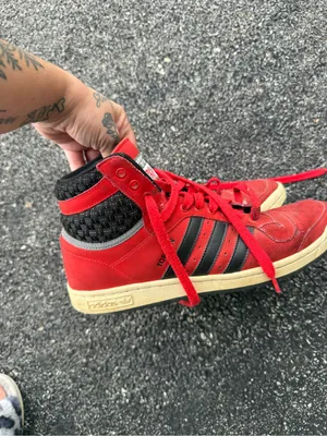 Adidas Top Ten Hi Men’s Size 10 Red Black High Top thumbnail 4