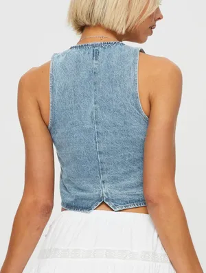 Princess Polly Medium Wash Denim Vest Top thumbnail 2