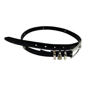 Brighton Slim Black Leather Belt with Gold‎ and Silver # 4A303 Size Medium 30 thumbnail 7