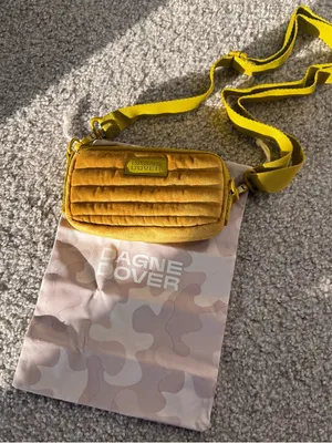 Dagne Dover Mustard Quilted Crossbody Bag with Adjustable Strap thumbnail 1