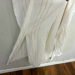 Lovestitch White Striped Kimono Cover Up S/M Boho Beach Caftan Tassel Tie thumbnail 10