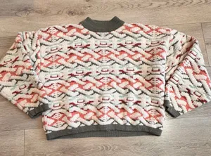 Vintage Tarazzia Mock Neck Geometric Print Knit Sweater Womens Size Medium M‎ thumbnail 1