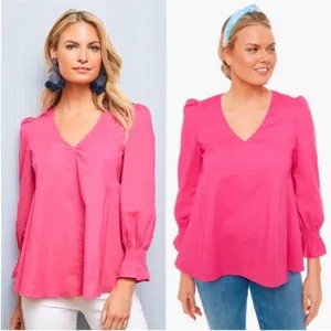 Tuckernuck Pomander Place Blouse Top Easton Pink Size Medium thumbnail 3