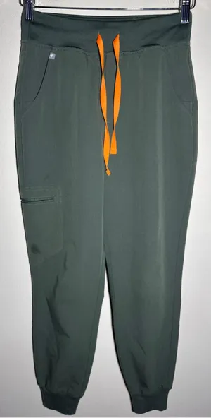 FIGS Jogger Scrub Pants XS Green Orange 26” inseam thumbnail 1