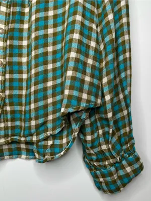 Pilcro Anthropologie Camisa Breezy Ruffle Button Down Shirt Size Large thumbnail 4