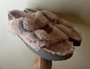 Papillio - Birkenstock Arizona Big Buckle Genuine Shearling Slide Sandal Rose 42 thumbnail 1