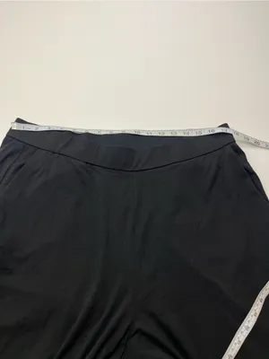 Eileen Fisher‎ Black Wide Leg Pull-on Stretch Pant Womens Size XL Pockets thumbnail 4
