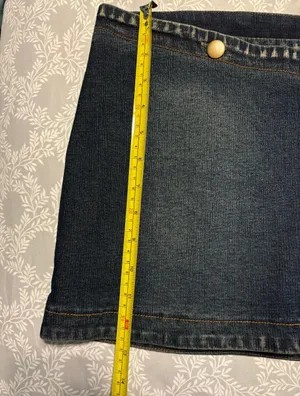 Urban Outfitters mini asymmetrical denim skirt with button closure thumbnail 8