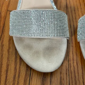 Sugar Machelene dressy block heel sandal rhinestone beige‎ strap size 10 thumbnail 2