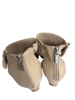 Reaction Kenneth Cole Gracie Nude Tan Peep Toe T Strap Wedge Size 8 Women's thumbnail 4