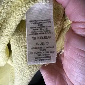 Free People Jordan Colorblock‎ Citron Yellow Cream Long Sleeve Pockets Sweater thumbnail 9