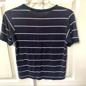 Brandy Melville blue and white striped top thumbnail 3