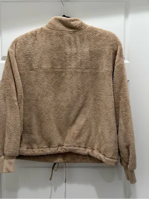 Old Navy Beige Teddy Quarter Zip Pullover Sweater Small thumbnail 4