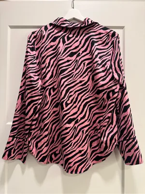 Victoria's Secret Zebra Print Satin Pajama Top thumbnail 4