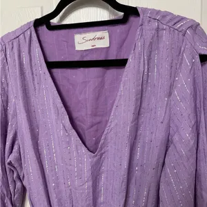 SUNDRESS Laura‎ Maxi Dress in lavender purple with stripe sequin detail XS/S thumbnail 3