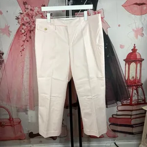 Banana Republic Pants Womens 14 Light Pink Wide Leg Snow Day High Rise Cropped thumbnail 2