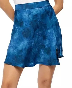 Free People Martine Flirt Tie-Dye Mini Skirt Navy Combo NWT Size 12 Flowy A-Line thumbnail 1