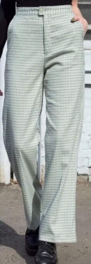 NWOT Brandy Melville plaid Wide Leg Loose Fit Valentina Pants thumbnail 1