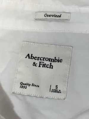 Abercrombie & Fitch White Oversized Button Down Shirt Women’s Small thumbnail 6