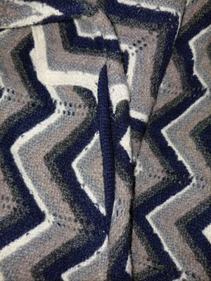 Free People XS Chevron Zigzag Knit Sweater Dress Long Sleeve Zip Cuff Mini Dress thumbnail 13
