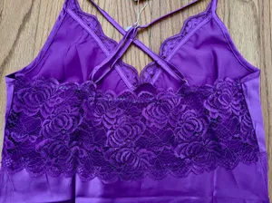 Purple Satin Nightgown Slip Dress thumbnail 3