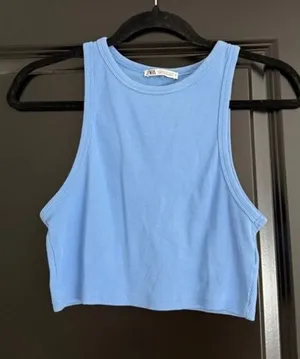 ZARA Ribbed Cropped Tank Top thumbnail 1