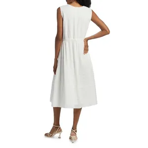 Reformation | Lonnie Embroidered Lace Cotton Blend Midi Dress in White | Size 0 thumbnail 4