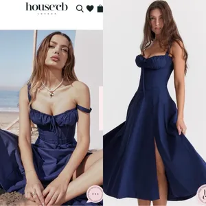NWOT House of CB 'Carmen’ French Navy Bustier Sundress Sz XS thumbnail 5