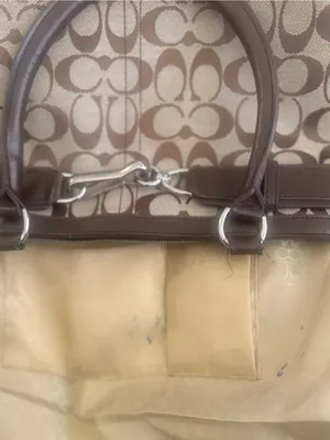 Vintage Coach Y2K Hamptons Signature Leather Satchel Brown Monogram Jacquard thumbnail 12
