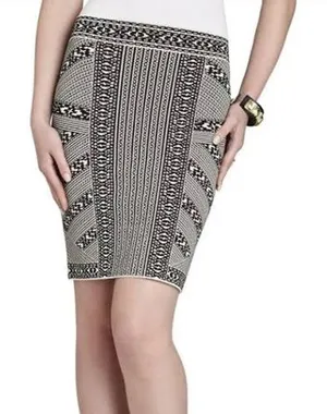 BCBG MAX AZRIA Josa Skirt Jacquard Bodycon Power Pencil Office Size Small S thumbnail 1