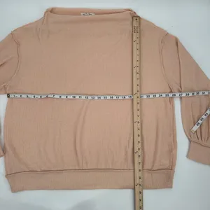 We The Free Sweater Womens L Peach Main Squeeze L/S Knit Oversized Boatneck Top thumbnail 7