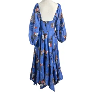 Free People Bohemian Witchy Fairy Morning Glory Maxi Dress Bluebell Size Small thumbnail 6