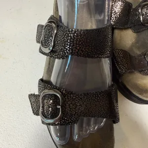 Dansko Black Leather Slide Sandals Women 40‎ US 9.5 10 Comfort Buckle Shoes thumbnail 8