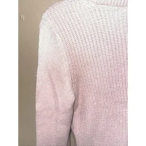 White House Black Market Pink Knit Funnel Neck Long‎ Sleeve Fitted Sweater thumbnail 5