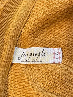 Free People Long-Sleeve Scoop Neck Top in Mustard thumbnail 4