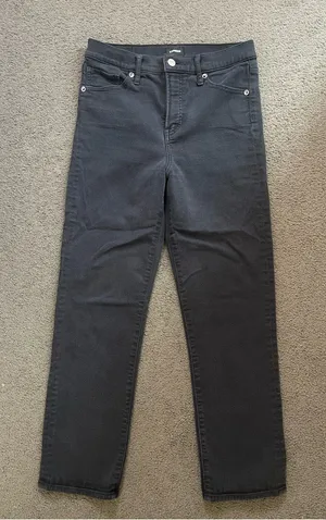 Express Women’s Straight ankle Leg high rise Jeans — Black thumbnail 1
