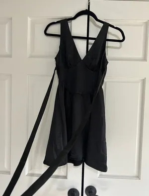 Hello Molly Silk Rain Satin Mini Dress Black thumbnail 4