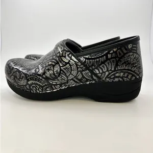 Dansko XP 2.0 Professional Clogs 39 US 8.5-9‎ Silver Black Paisley Nursing Slip thumbnail 4