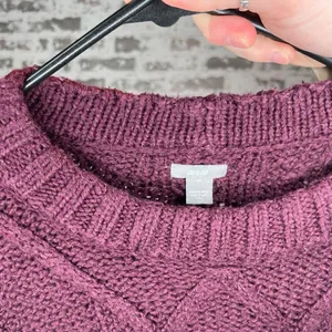 Aerie | women purple cropped knitted sweater thumbnail 2