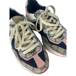 Gucci GG Rhyton Sneakers GG Supreme Canvas Pink Blue Size‎ 38 thumbnail 10