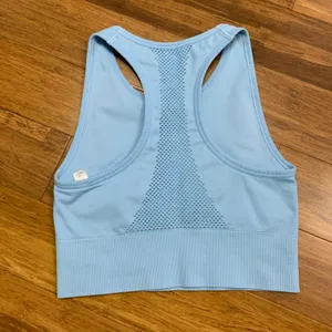 Tek Gear Essential‎ Racerback Sports Bra Womens XS Blue Seamless Activewear Top thumbnail 2